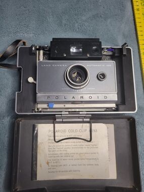 Vintage Polaroid Land Camera Automatic 100 Black Instant Camera Case